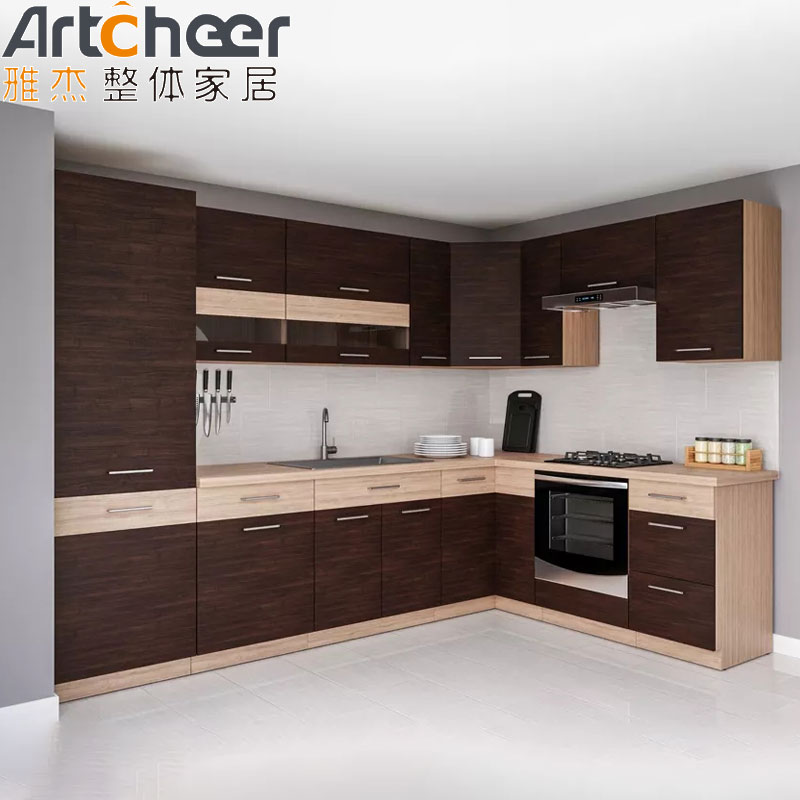 RTA High Gloss Lacquer Finish Kitchen Cabinets with Modular Design and Kitchen Island