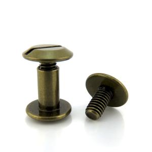Quality Metric Custom Male Female 1/2 Flat Head Bronze Chicago Screw with Black Oxide Finish wholesale