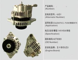 Quality Isuzu 4JG1 42T8383 Excavator Alternator Isuzu Spare Parts Metal Material wholesale