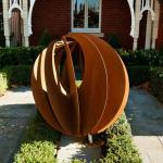 Hollow Metal Corten Steel Art Sphere Sculpture 600mm 900mm