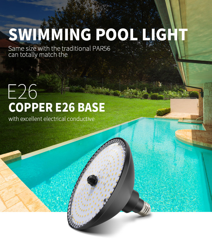 IP68 20W Color Changing Pool Light , Wall Mounted Swimming Pool Lights PAR56 E26
