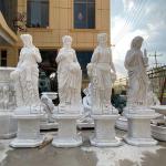 Four Seasons Marble Statues Life Size Greek Goddess Stone Sculpture White