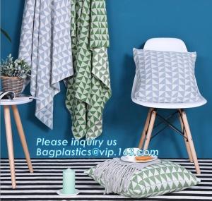 Quality Europe Luxurious design home decor sofa throw pillow blue geometric pattern cushion cover,fashion double color Sequins a wholesale