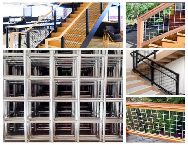 Square Openings Stainless Steel Galvanised Welded Mesh For Stair Railings