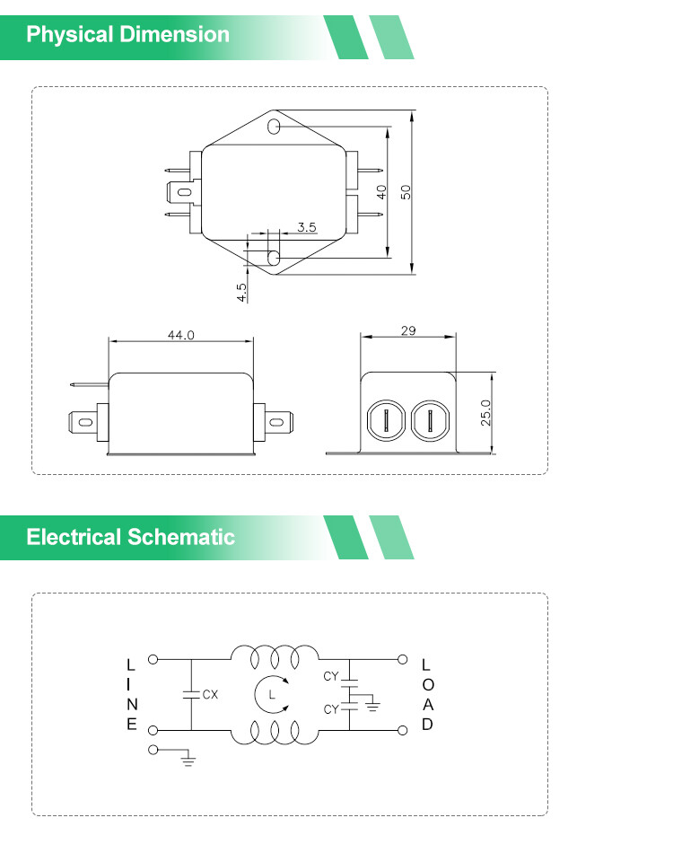 Yanbixin Sales Small Size EMI EMC Filter 115V 250V Singel Phase Filter For Measurement Equipment