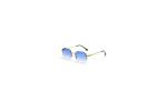 Rectangle Retro Woman Metal Frame UV400 Square Rimless Sunglasses
