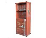 1 Door Orange Industrial Metal Shipping Container Bar Cabinet