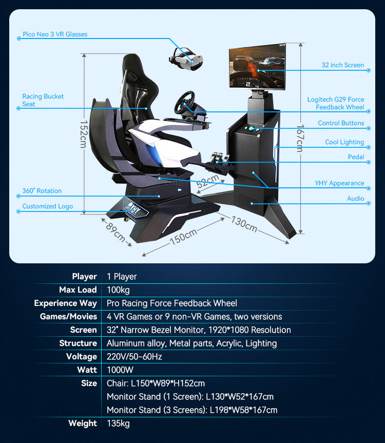 Crazy City VR Racing Simulator Virtual Reality Simulation Rides Driving Motion Race Seat Simulator