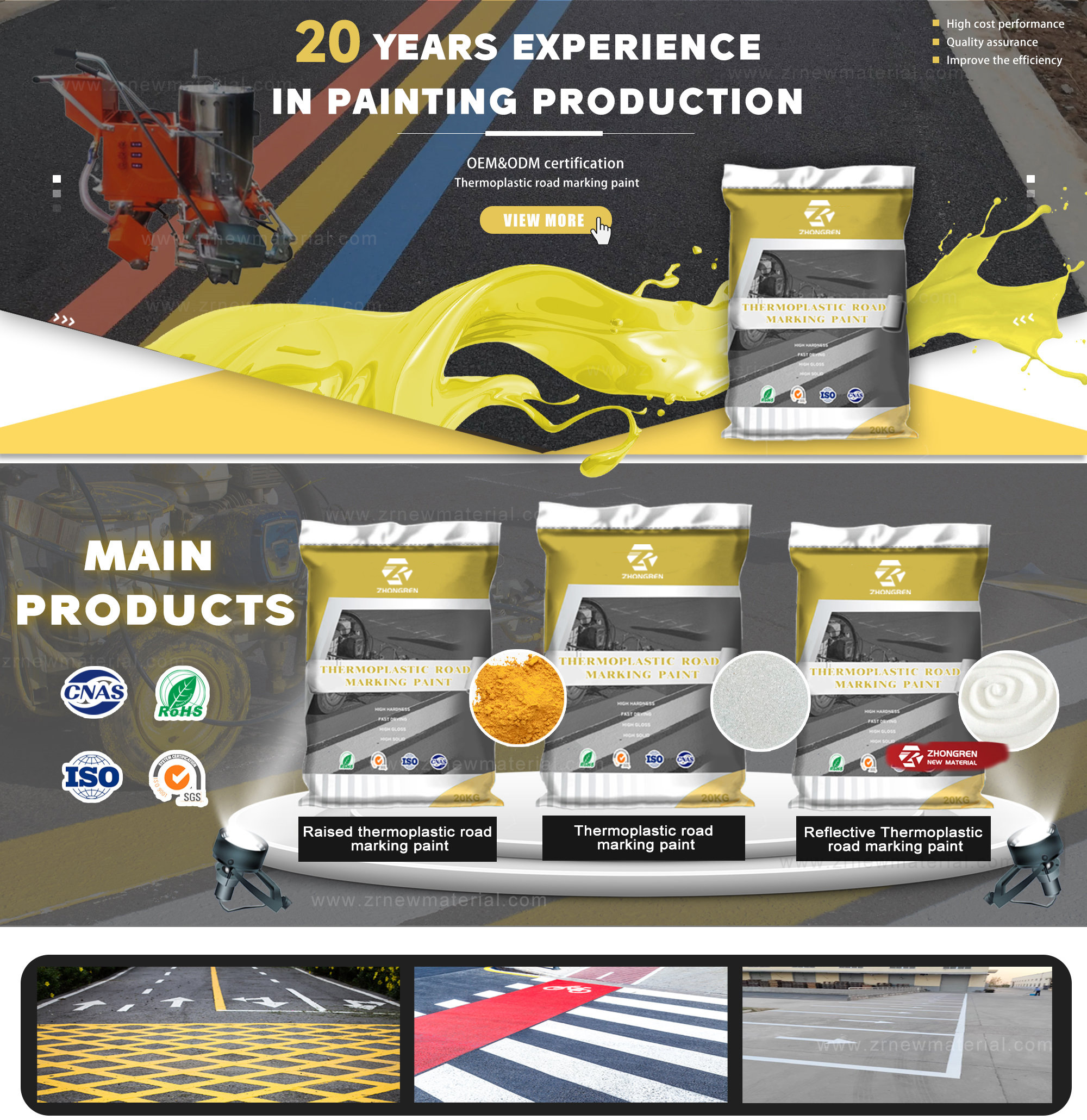 Sell Well Traffic Road Line Paint Waterproof Cold Spray Paint Anti Pollution Two-component Road Marking Coating