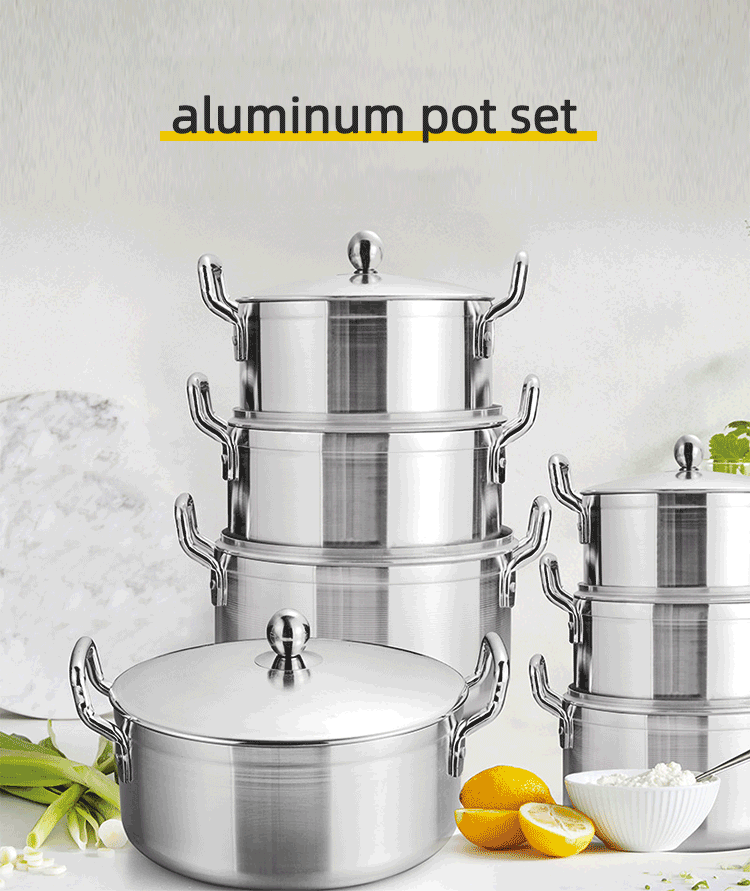 7 PCS Cookingware Set Cooking Pot Kitchen Ware Aluminum Cookware Set
