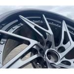 2 piece custom concave brushed wine red colour polished lip forged wheels