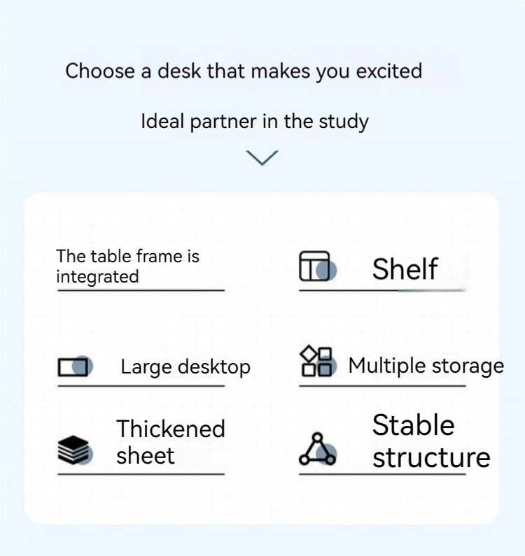 Study Bookshelf Combination Home Office Desk with Multifunctional Table and Simple Design