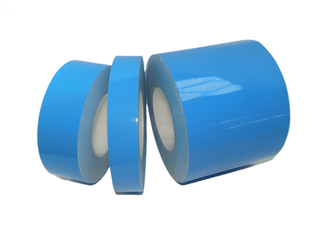 Blue PE Film Fiberglass Adhesive Tape Double Side Thermal Insulation