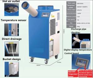 Quality 11900 btu Spot Air Conditioner Cooler With Rotary Compressor 3500w Cooling wholesale