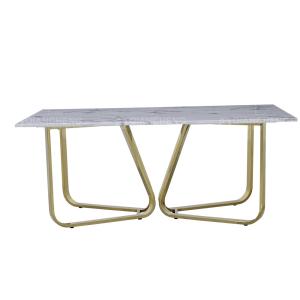 Quality Rose Gold OEM Luxury Marble Dining Table 6 Seater Naturally hard wearing wholesale