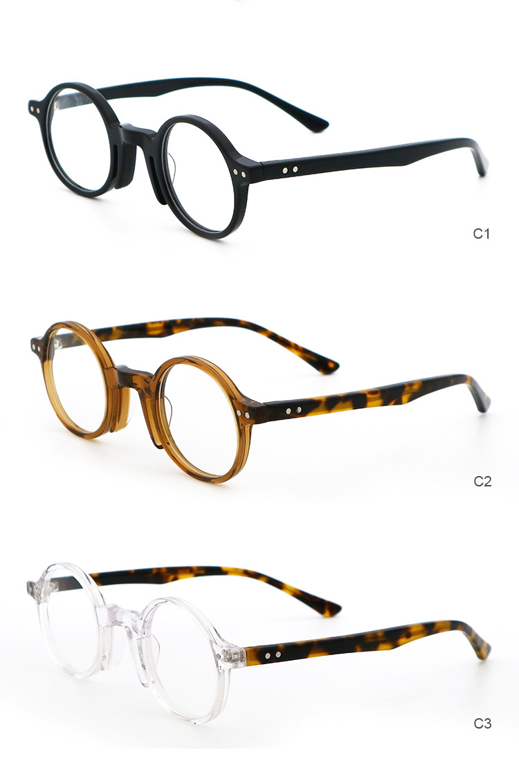 Acetate Round Glasses Eyeglasses Trendy Artisanal Frame Optical Frame MR 98218