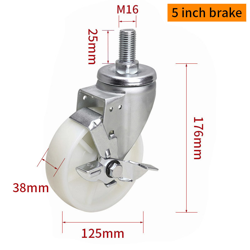 Threaded Medium Duty Caster Wheels Industrial 5 Swivel Caster Wheels