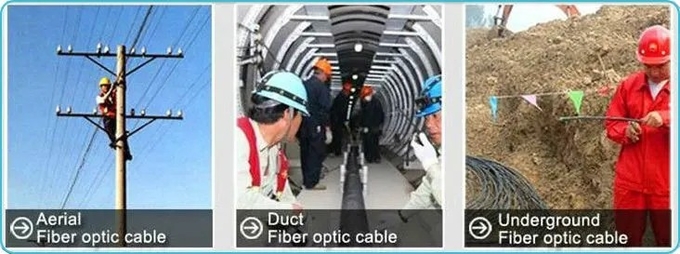 HDPE Double Sheath GYTA53/GYTS53 Single Mode Armored about Direct Buried Outdoor Fiber Optic Cable 1