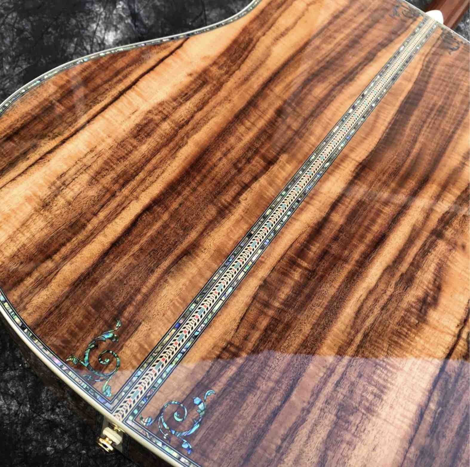 41 Inches 45D Model Real Abalone Koa Wood Electric Acoustic Guitar