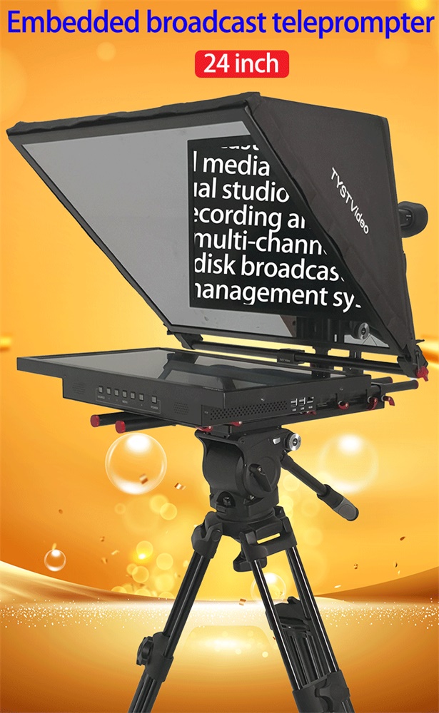 24 Inch Live Broadcast Studio Prompter with Built-in Computer and Bestview Video Support