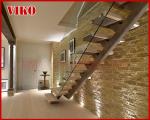 Straight Stringer Staircase VK08S Stainless steel handrail Tempered Glass, 304