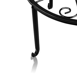 Powder Coated Iron Plant Shelf Heavy Duty Round Rack for Outdoor and Indoor Plants Ideal