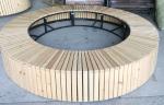 Haoyida 2900*450mm Backless Wooden Round Tree Bench