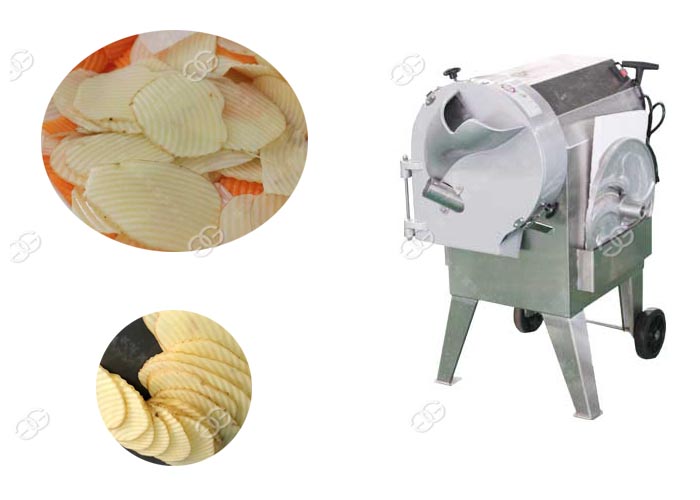 corrugated wave shape potato chips cutting making machine