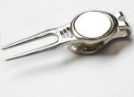 Metal golf pitch repair tool pitch fork with with magnet ball marker