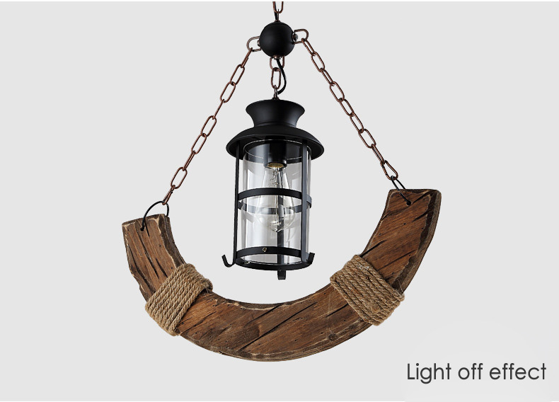 Industrial Wood Chandelier Creative Living Room Bar Dining Room Handing Lamp(WH-VP-217)