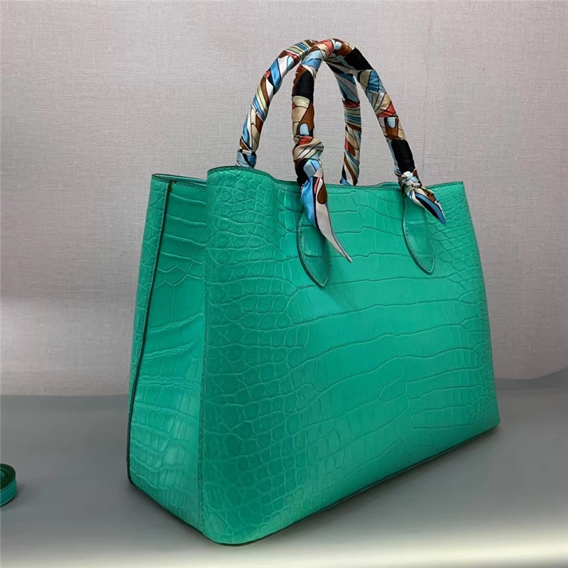 Authentic Crocodile Belly Skin Women Totes Purse Female Handbag Genuine Alligator Leather OL Lady Large Shoulder Bag
