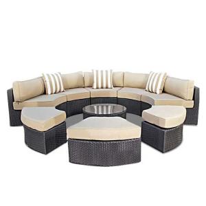 Quality Round Lounge Outdoor Beach Furniture Sofa PE Rattan Washable wholesale