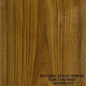 Quality Cabinet / Door Contrast Black Line Crown Grain Natural Teak Wood Veneer 0.15-0.55mm wholesale