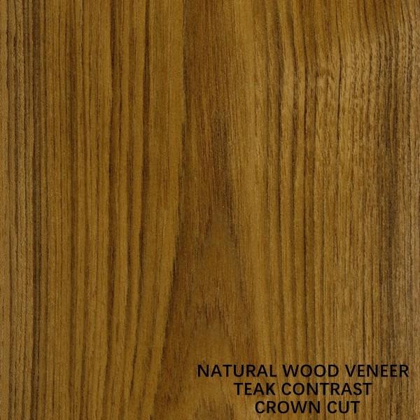 Cabinet / Door Contrast Black Line Crown Grain Natural Teak Wood Veneer 0.15-0