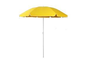 Quality Yellow Steel Windproof Beach Umbrella Double Needle Process With Flap wholesale