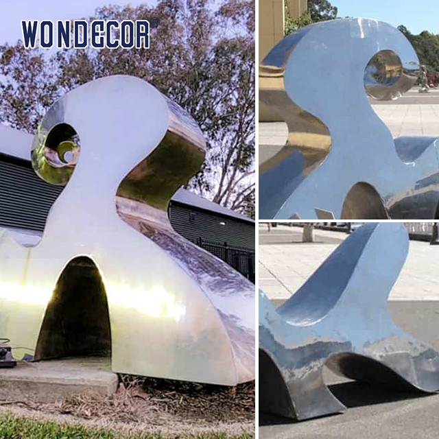 Large outdoor garden geometric metal art forging shaped stainless steel sculpture