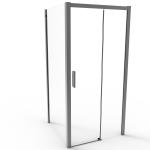 Aluminum,Gun Gray Brushed Color,Sliding Door With Side Panel,Bathroom Shower