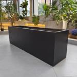 Matte Garden Fiberglass Flower Pots Black Color For Outside