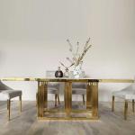 New Stainless Steel Marble Apartment Rectangular Dining Table