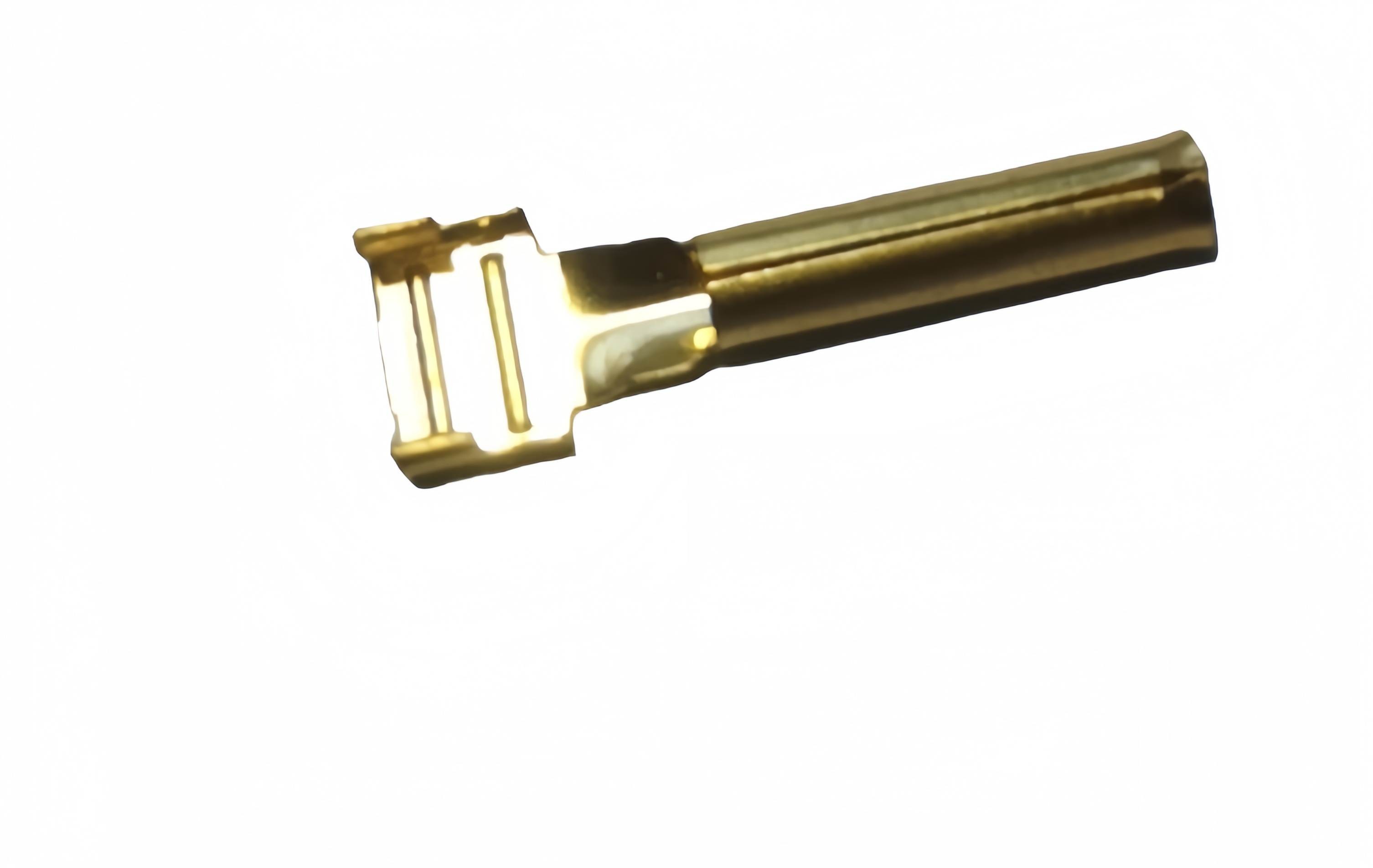Single Hole Receptacle Terminal with Extended Body – Electrical Brass Terminal for Wire Harness