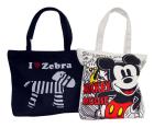 Organic Plain Cotton Bags Full Zipper Different Color Pattern Shopping bag