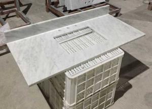 Quality White Marble Stone Countertops , Bianco Carrera Marble Countertop Wear Resistance wholesale
