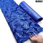 African Red Net Laces With Glitter Sequins Velvet Embroidery Fabric for Nigeria