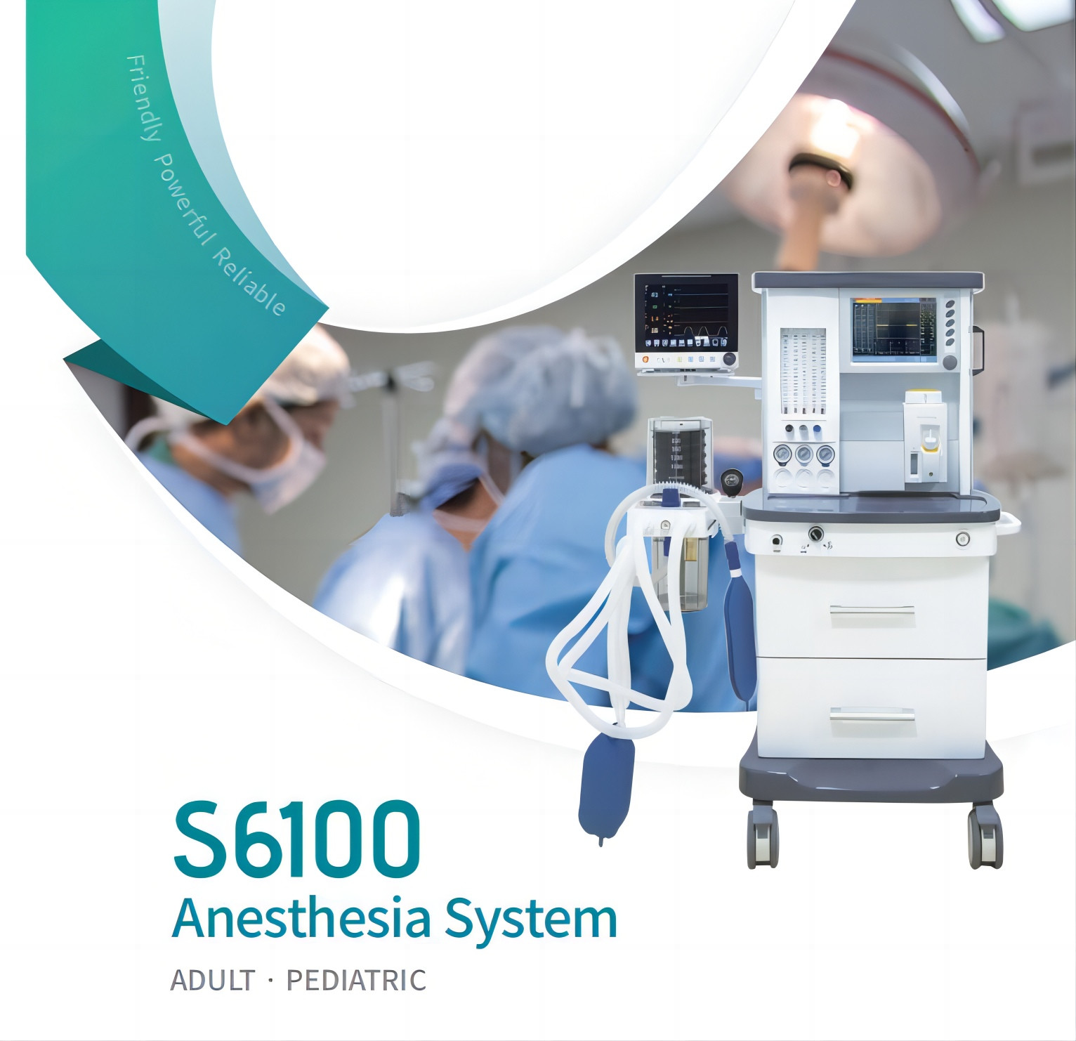 S6100 Operation Room Anesthesia Ventilator Machine 280kPa-600kPa Anesthesia Breathing System