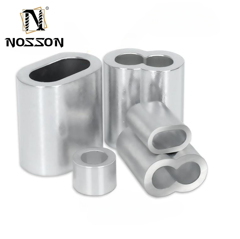 100bag Fishing Line Accessories In Tube Wire Connector Pipe Crimp Sleeves Connector oval Aluminum Crimps Sleeve for m10
