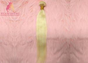 Quality Straight Bundles 613 Blonde Hair / Cuticle Aligned Human Virgin Hair wholesale