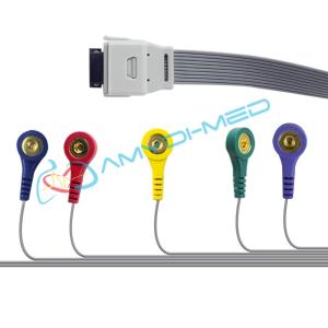 Quality Holter Recorder ECG Lead Wires 0.9m BIOMEDICA-26P 10 Lead Snap Holter ECG Cable ISO 13485 Surgical Supplies Grey TPU wholesale