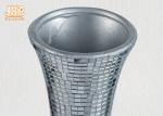 Artificial Flowers Fiberglass Planters Table Vases Silver Mirror Glass Color