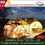 Steel Frame PVC Covering Green Geodesic Dome Tent , Diameter 4-8 M