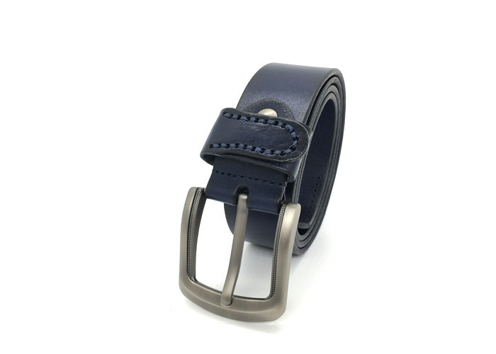 Pin Buckle Full Grian 2.08 Inch Mens Casual Leather Belt